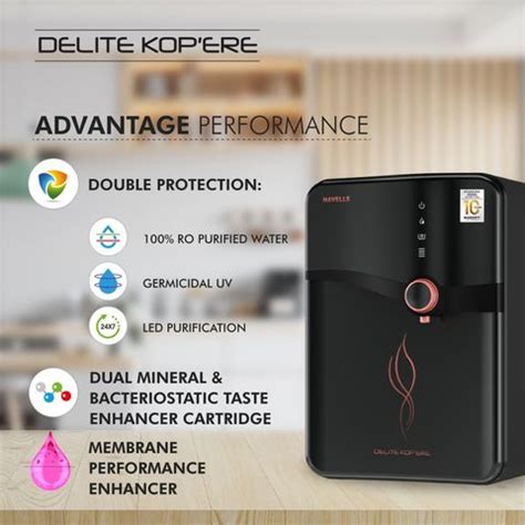 HAVELLS Delite Kop'ere 6.5 L RO + UV Water Purifier Stainless Steel ...