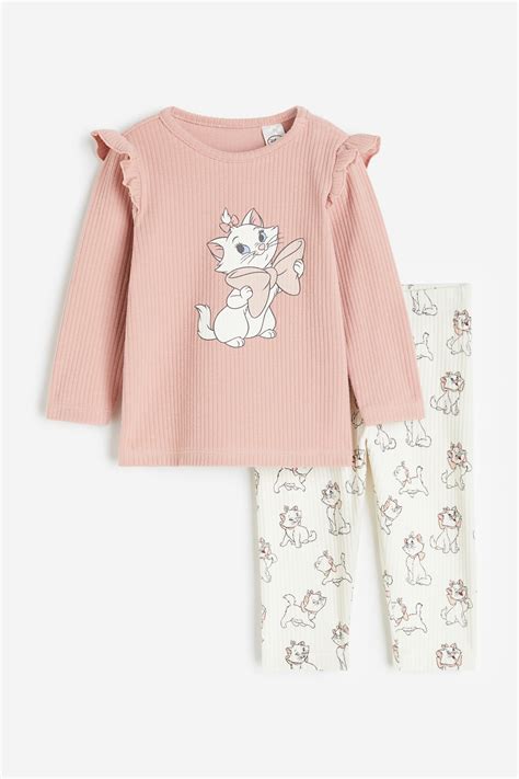 Dusty pink/Aristocats Printed cotton pyjamas for kids | H&M IN