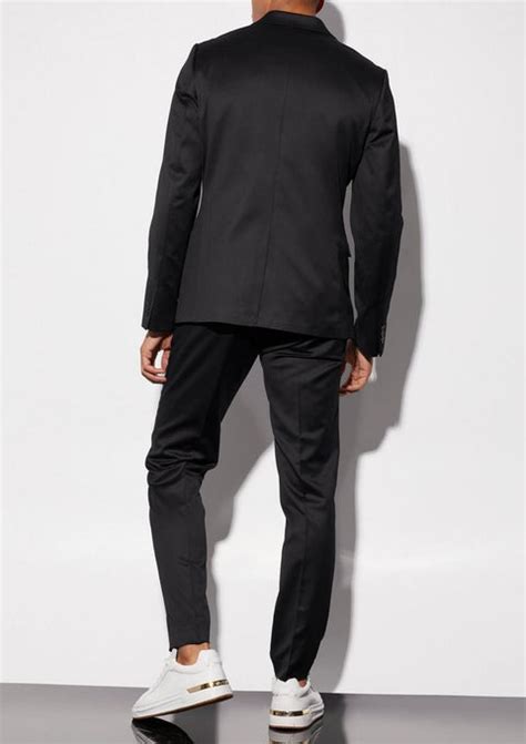 Black Double Breasted Satin Blazer Suit – Tumuh