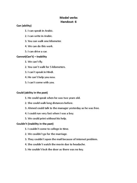 Can Model Verb Worksheet 的图像结果