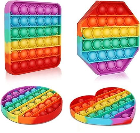 IAMALOT Pop It Fidget Toys Set – 4 Shapes (Square, Octagon, Circle ...