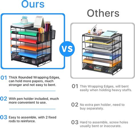 Buy Samstar Paper Letter Tray, 5 Tier Desk File Organizer Paper Shelves ...