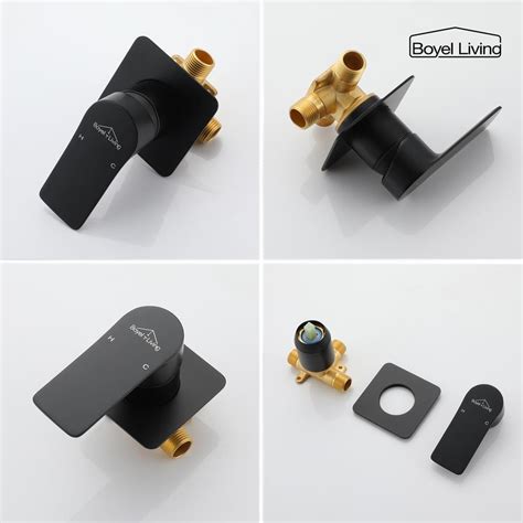 Buy Single Handle Wall Mounted Faucet with Valve in Matte Black Online ...