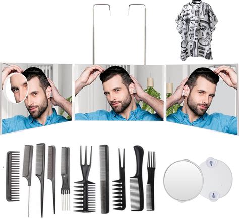 Feisate 3 Way Mirror for Haircut - Self Cut Mirror to See Back of Head ...