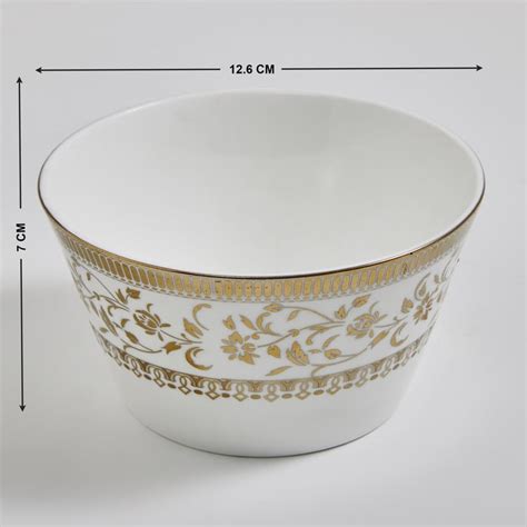 Buy Midas Set of 4 Bone China Printed Serving Bowls - 470 ml from Home ...