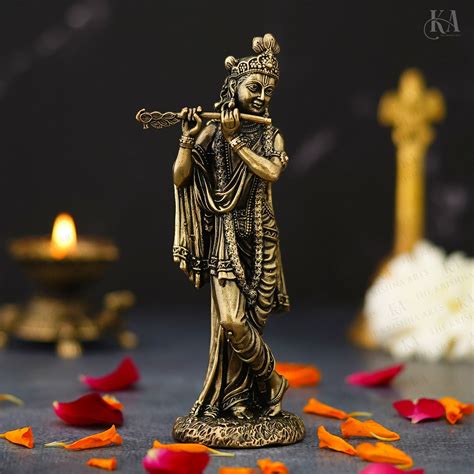 Brass Lord Krishna Idol The Symbol of Love and Harmony – The Krishna Arts