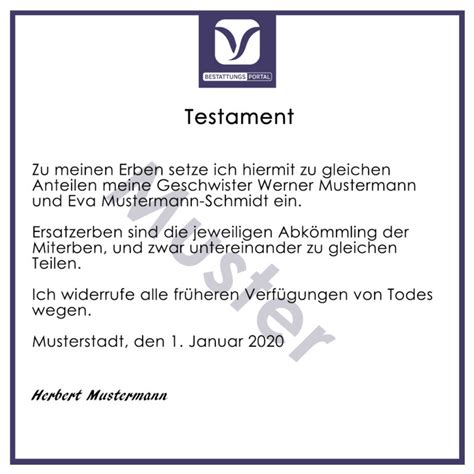 Persönliches Testament schreiben – Vorsorge und Bestattung – DAS Portal