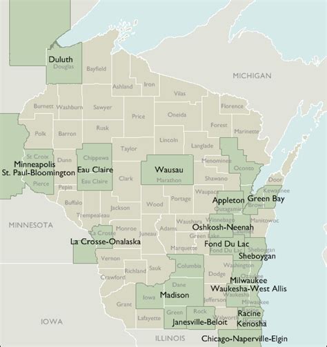 Image result for Wisconsin Area Code Map