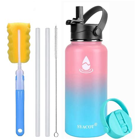 Buy SYACOT 32 oz 40 oz 64 oz Stainless Steel Water Bottle, Insulated ...