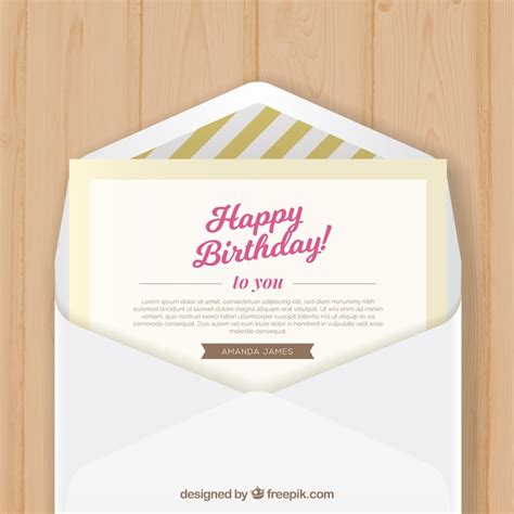 誕生日おめでとうの誕生日封筒 | 無料ベクトル素材