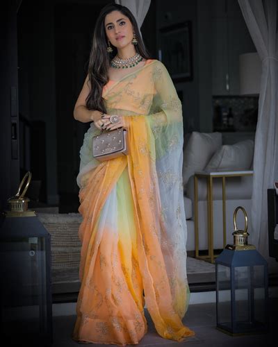 Buy Yellow Sunshine Pure Chiffon Saree online in India at Best Price ...