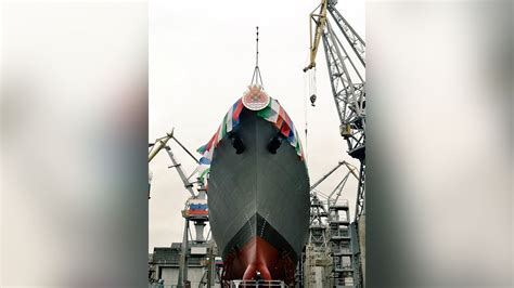 Indian Navy’s stealth frigate Tushil launched in Russia - India Today