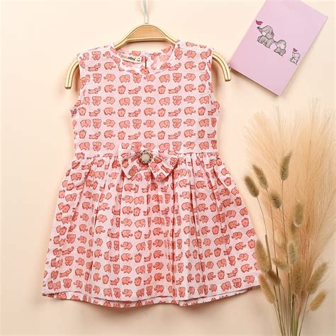 Baby Girl Organic Cotton Sleeveless Frock | Elephant – Moms Home