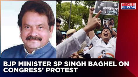 BJP Leader SP Singh Baghel Reacts On Congress' Protest Against Rahul ...