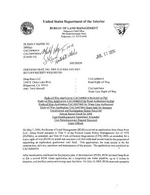 Fillable Online blm blm right of way surety form Fax Email Print ...