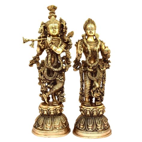BRASS RADHA KRISHNA STANDING PAIR
