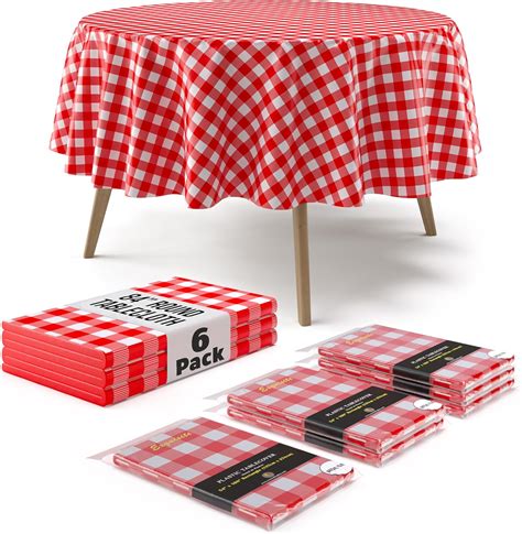 Amazon.com: Exquisite Picnic Table Cover - 6 Pack Round Plastic ...