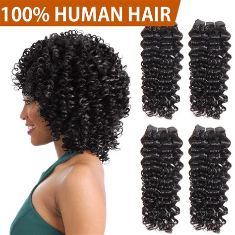 FASHION IDOL 4 Bundles of Brazilian Hair Jerry Curl Bundles 1B (Natural ...