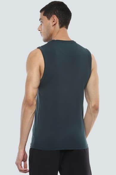 Buy Men Olive Print Crew Neck Gym Vest Online - 565572 | Louis Philippe