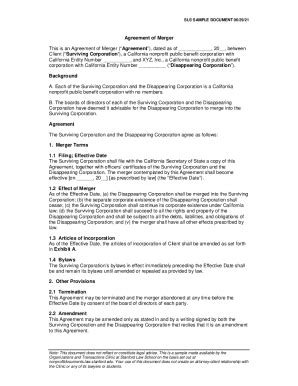 Fillable Online Merger Agreement Template: 9+ Samples & Examples ...