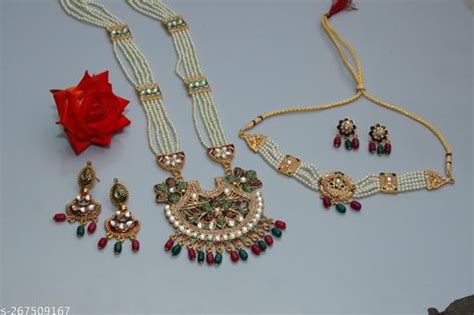Modern Green Color Alloy Jewellery Set – Shefit