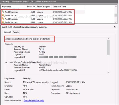 Incident Response: Windows Account Logon and Logon Events