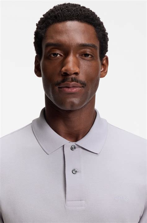 BOSS - Pallas polo shirt in cotton piqué with embroidered logo - Light ...