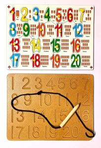 jaraglobal 1 to 20 Number Wooden Knob Puzzle with Image & 1-20 Writing ...