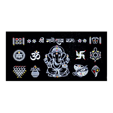 Chitrashila Shri Ganesh Chaitrangan Rangoli Granite Printed– 12*6 inch