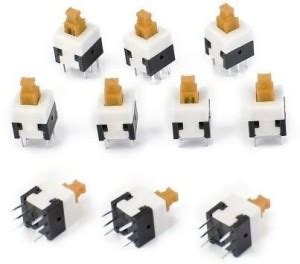 trk 10 Pieces of 6 mm 6 Pin Self-locking Mini Push Button Electronic ...