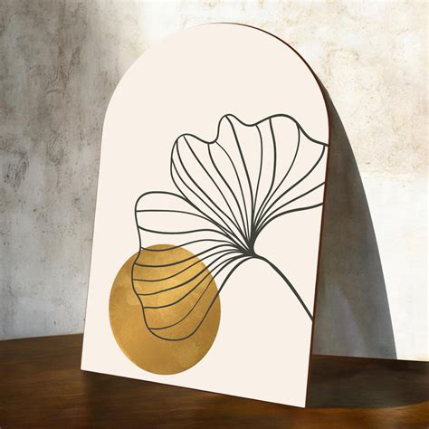 MDF Wall Art Prints Leaf Plants Golden Sun Print, Modern Home Décor (S ...