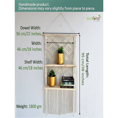 Buy Ecofynd 2-Tier Macrame Hanging Shelf Online