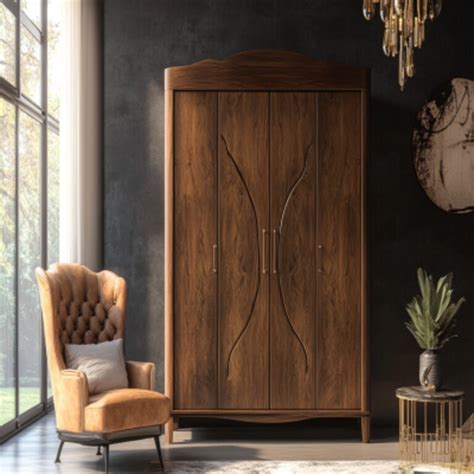 Classic 4 Door Oak Endgrain Swing Wardrobe Design