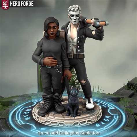 [OC] Grace Morgan, Gallo Belgrave, and a cat from the recent update to represent Gallo's twin ...