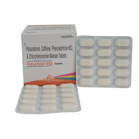 Paracetamol 650mg + Caffeine (Anhydrous) 30mg + Phenylephrine Hcl 10mg