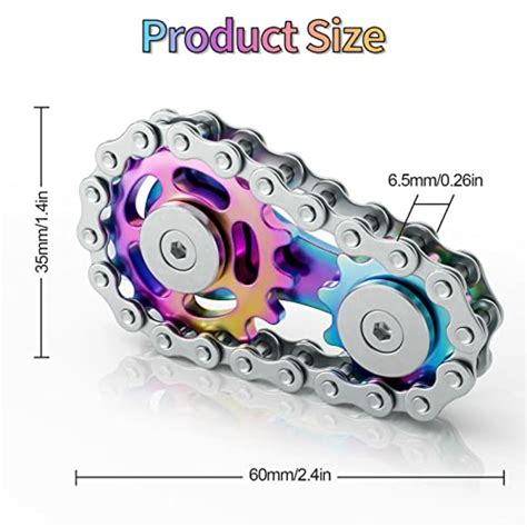 Aolcev Fidget Spinner Linkage Bike Chain Fidget Toy Stainless Steel ...
