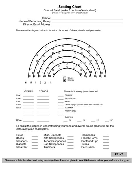 Image result for Concert Band Seating Chart
