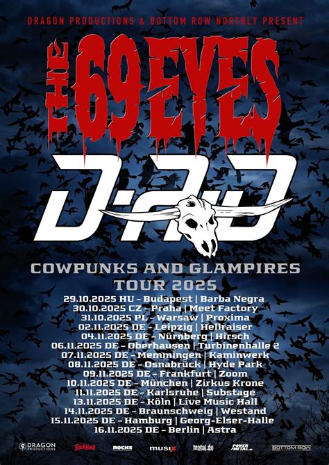 THE 69 EYES & D-A-D "COWPUNKS AND GLAMPIRES TOUR 2025" | Hellraiser ...