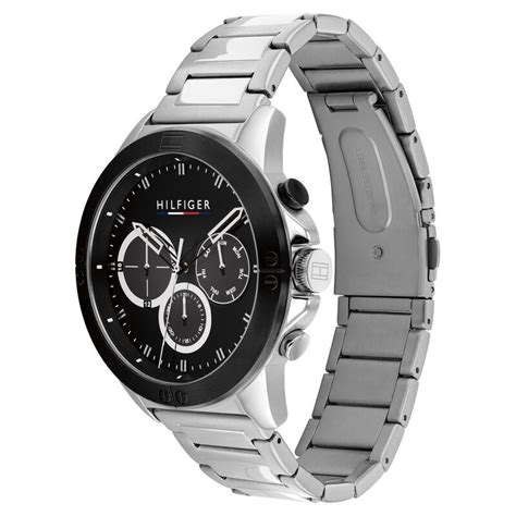 Buy Online Tommy Hilfiger Quartz Multifunction Black Dial Stainless ...