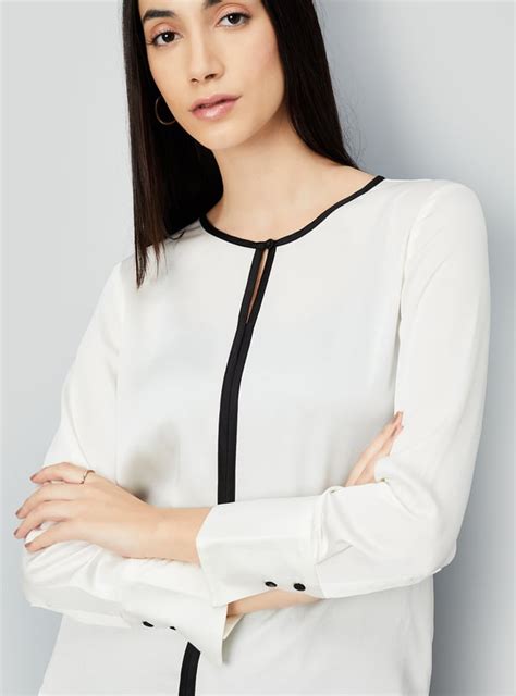 Buy Women Contrast Piping Top Online at just Rs. 799.0 - 1000013962261 ...