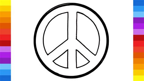 How to draw Peace Symbol Easy Step by Step. Marker drawing - YouTube