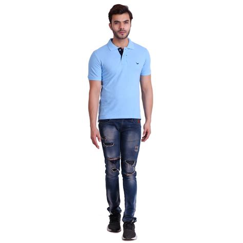 Buy Mens Polo Sky Blue T-Shirt @ Under ₹500: TT Bazaar
