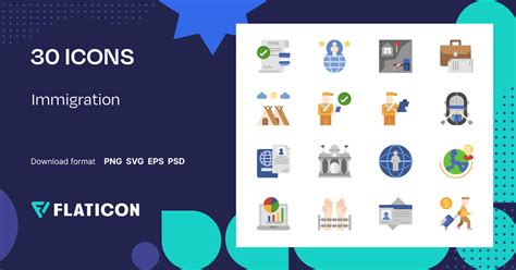 Immigration Icon Pack | Flat | 30 .SVG Icons