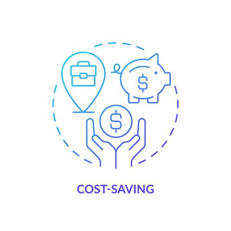 Cost saving blue gradient concept icon. Living expenses. Budget friendly. Personal finance ...