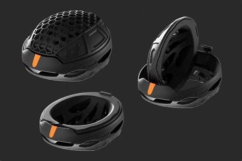 Collapsible Space-Saving Cyclist Helmets: The Flip-Clip Go Helmet Folds ...