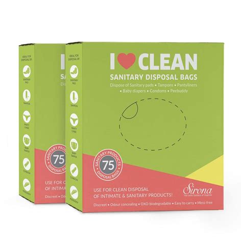 Buy Sirona Sanitary Disposable Bags - 150 Bags for Discreet Disposal of ...