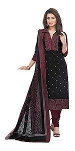 Miraan Women's Cotton Unstitched Dress Material (White, Free Size ...