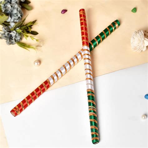 STLYZ Dandiya Sticks for Navratri Garba Dance Raja Rani Design Dandia ...