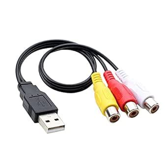 LevU USB to RCA Cable, RCA to USB Cable, USB Male to 3 RCA Female Jack ...