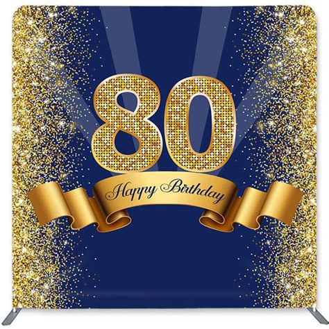 Happy 80th Birthday Fabric Backdrop Cover for Party | Happy 80th ...